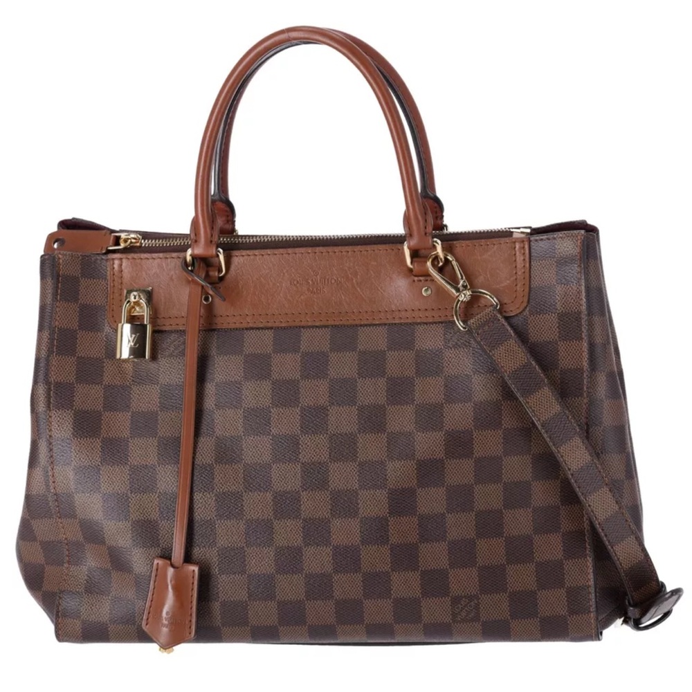 Louis Vuitton Damier Greenwich Brown Top Zip Tote N41337 - Picture 2 of 14